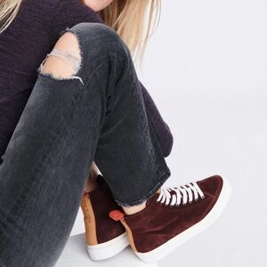 RAG & BONE Merlot High Top Suede Sneakers Size 8